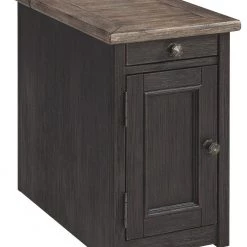 Ashley Furniture Tables Tyler - Grayish Brown/black - Chair Side End Table