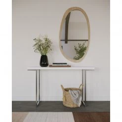 Moe's Home Collection Repetir Console Table White Lacquer Tables