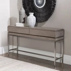 Tables Uttermost Kamala Gray Oak Console Table