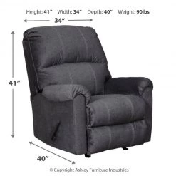 Ashley Furniture Urbino - Charcoal - Rocker Recliner