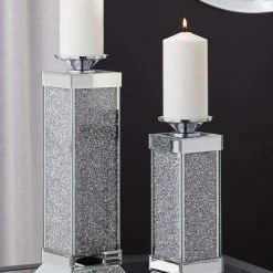 Ashley Furniture Table Decor Charline - Metallic - Candle Holder Set (2/cn) - Plain