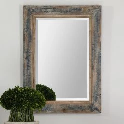 Accessories Uttermost Bozeman Distressed Blue Mirror