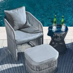 Signature Design By Ashley® Coast Island - Dark Gray - Chair/otto W/cush/table (3/cn)
