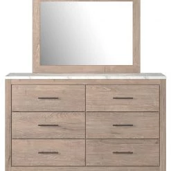 Signature Design By Ashley® Senniberg - Light Brown/white - 5 Pc. - Dresser, Mirror, Chest, Queen Panel Bed