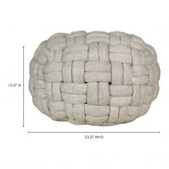 Moe's Home Collection Accessories Bronya Pouf Pebble Grey