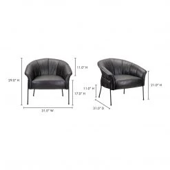 Moe's Home Collection Gordon Arm Chair Black Chairs