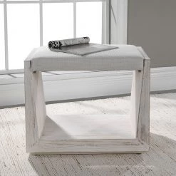 Benches Uttermost Cabana White Small Bench