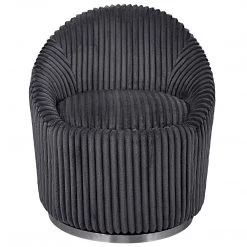 Chairs Uttermost Crue Gray Fabric Swivel Chair