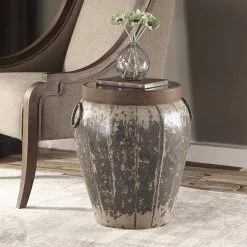 Tables Uttermost Neith Metal Drum Accent Table