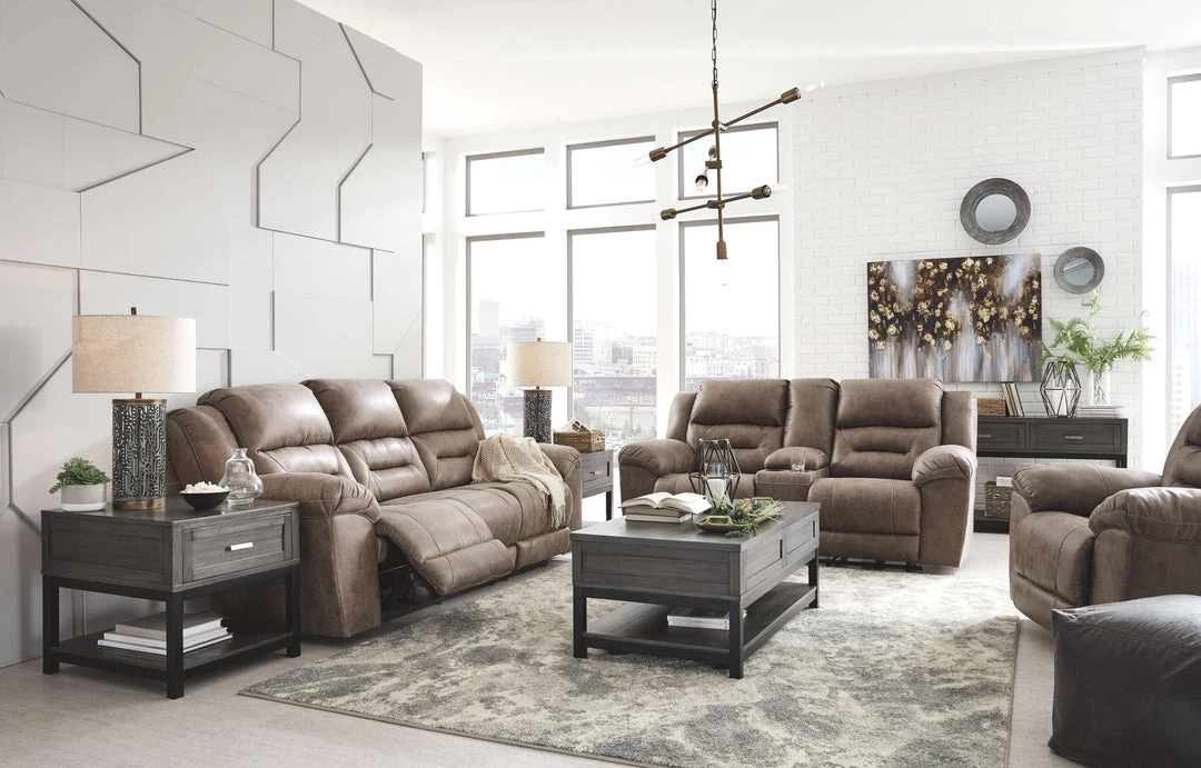Signature Design By Ashley® Stoneland - Power Reclining Sofa & Loveseat Set 4 Signature Design By Ashley® Stoneland - Power Reclining Sofa & Loveseat Set