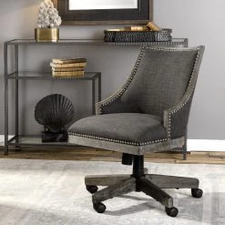 Uttermost Aidrian Charcoal Desk Chair Chairs