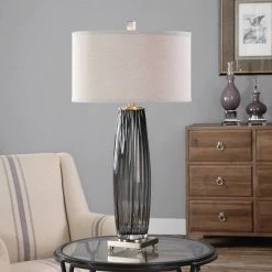 Accessories Uttermost Vilminore Gray Glass Table Lamp