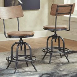 Ashley Furniture Stools Pinnadel - Light Ultimate Best In Class Swivel Stool (2/CN)