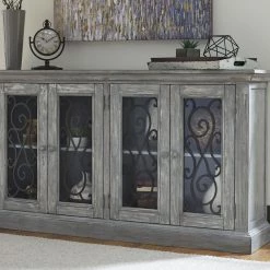 Ashley Furniture Mirimyn - Antique Gray - Accent Cabinet - Rustic Finish