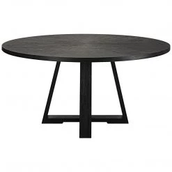 Tables Uttermost Gidran Round Black Dining Table
