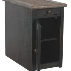 Ashley Furniture Tables Tyler - Grayish Brown/black - Chair Side End Table