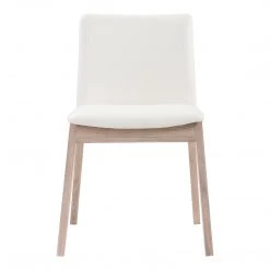 Moe's Home Collection Deco Oak Dining Chair White Pvc-m2
