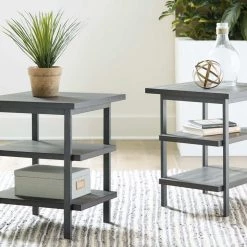 Ashley Furniture Jandoree - Grayish Brown - Rectangular End Table (2/cn) Tables 12 Ashley Furniture Jandoree - Grayish Brown - Rectangular End Table (2/cn) Tables