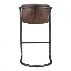 Moe's Home Collection Stools Freeman Barstool Grazed Brown Leather-m2