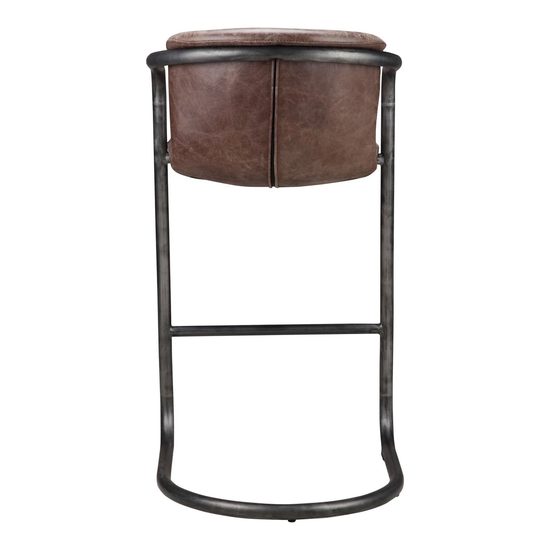 Moe's Home Collection Stools Freeman Barstool Grazed Brown Leather-m2 4 Moe's Home Collection Stools Freeman Barstool Grazed Brown Leather-m2
