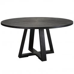 Tables Uttermost Gidran Round Black Dining Table