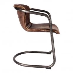 Moe's Home Collection Benedict Dining Chair Grazed Brown Leather -m2 Chairs
