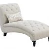 Emerald Home Chaises Hutton II Tufted Chaise, Ivory
