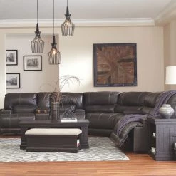 Signature Design By Ashley® Mccaskill - Gray - Power Reclining 3 Pc Sectional Reclining Furniture