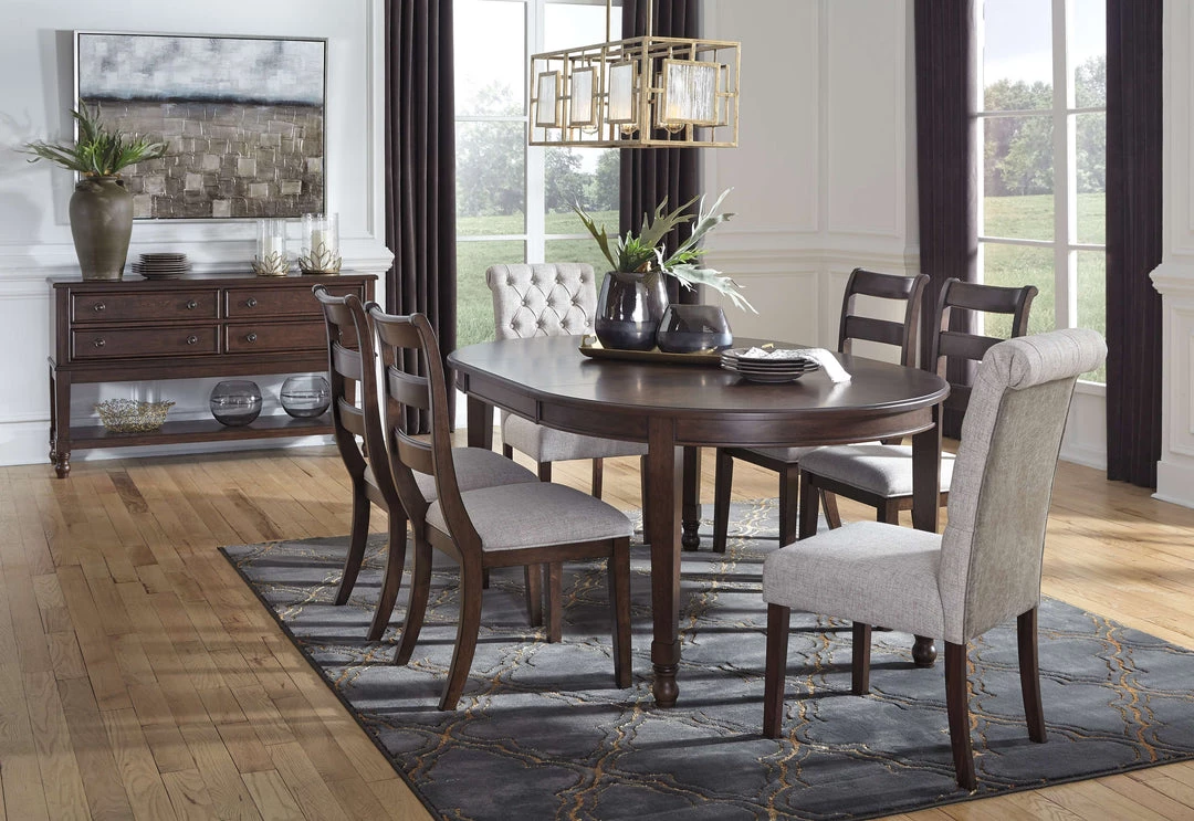 Signature Design By Ashley® Adinton - Dark Brown - 8 Pc. - Extension Table, 4 Side Chairs, 2 Upholstered Side Chairs, Server Dining Room Sets 3 Signature Design By Ashley® Adinton - Dark Brown - 8 Pc. - Extension Table, 4 Side Chairs, 2 Upholstered Side Chairs, Server Dining Room Sets