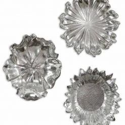 Uttermost Silver Flowers Wall Art, Set/3