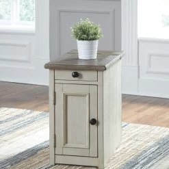Ashley Furniture Bolanburg - White / Brown / Beige - Chair Side End Table - Door