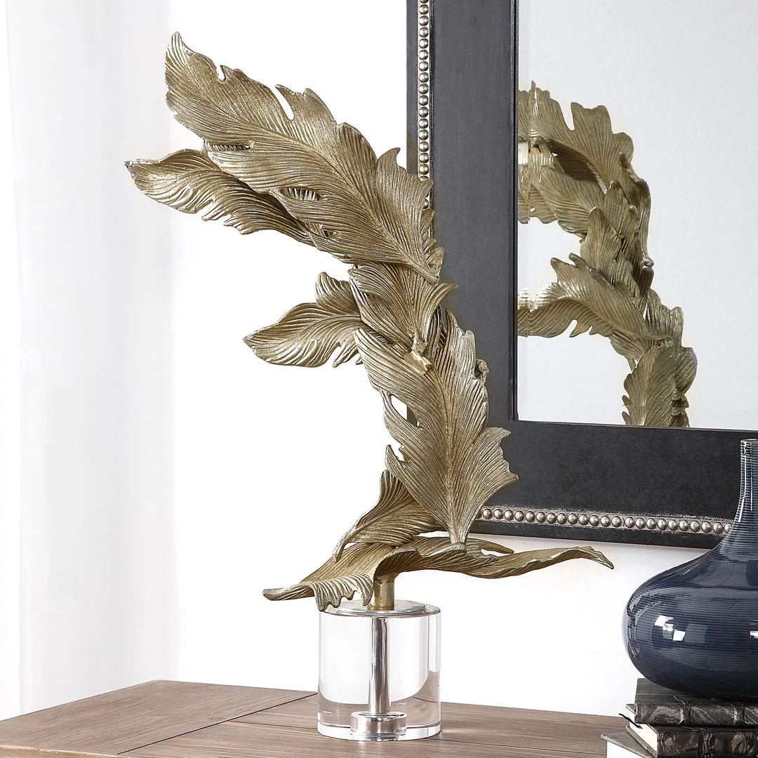 Table Decor Uttermost Fall Leaves Champagne Sculpture 4 Table Decor Uttermost Fall Leaves Champagne Sculpture