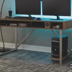 Ashley Furniture Desks Barolli - Gunmetal Brown - Gaming Desk