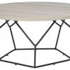 Ashley Furniture Waylowe - Light Brown/black - Round Cocktail Table