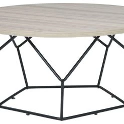 Ashley Furniture Waylowe - Light Brown/black - Round Cocktail Table