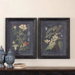 Uttermost Midnight Botanicals Wall Art S/2 Accessories