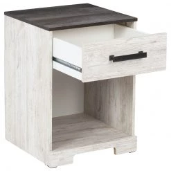 Ashley Furniture Shawburn - Whitewash/charcoal Gray - One Drawer Night Stand