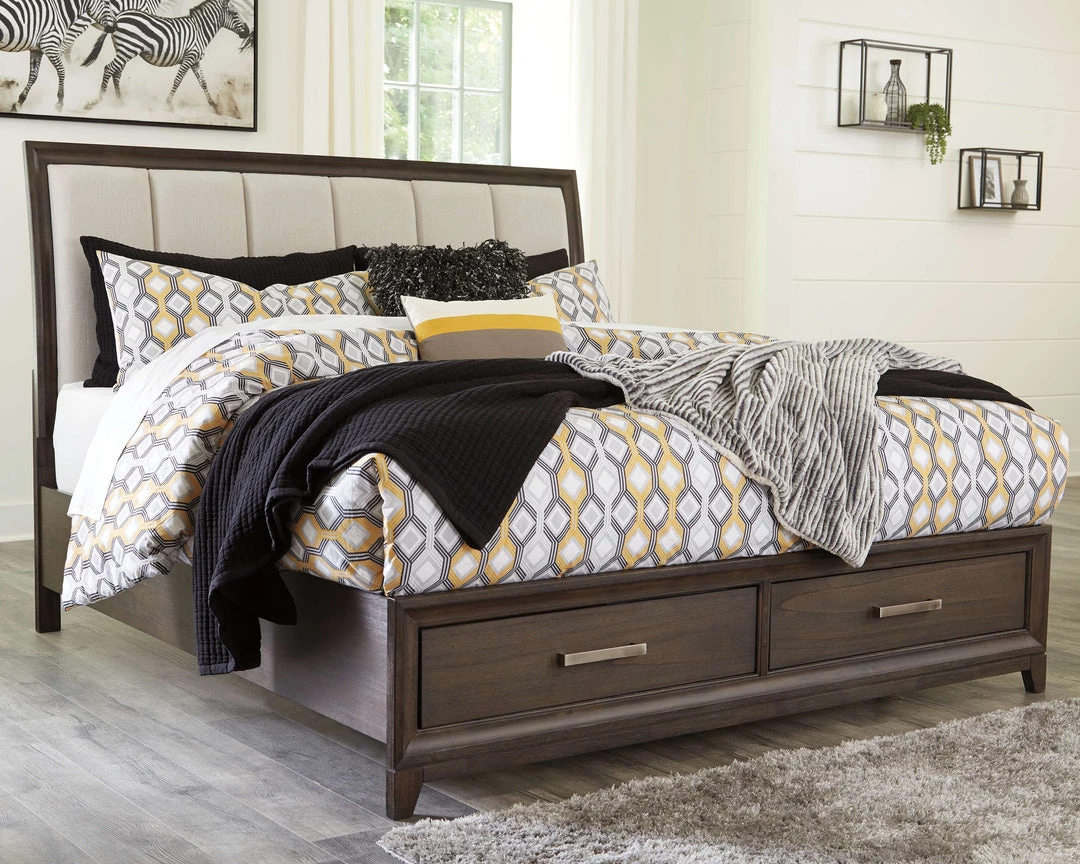 Signature Design By Ashley® Brueban - Rich Brown/gray - Queen Panel Bed With 2 Storage Drawers 3 Signature Design By Ashley® Brueban - Rich Brown/gray - Queen Panel Bed With 2 Storage Drawers