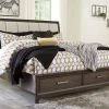 Signature Design By Ashley® Beds Brueban - Rich Brown/gray - King Panel Bed With 2 Storage Drawers 1 Signature Design By Ashley® Beds Brueban - Rich Brown/gray - King Panel Bed With 2 Storage Drawers