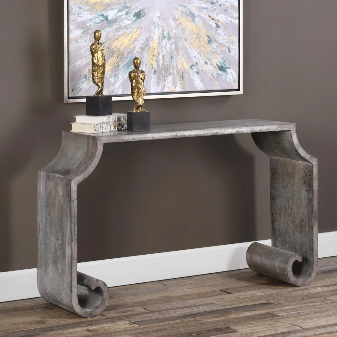 Uttermost Agathon Stone Gray Console Table 7 Uttermost Agathon Stone Gray Console Table