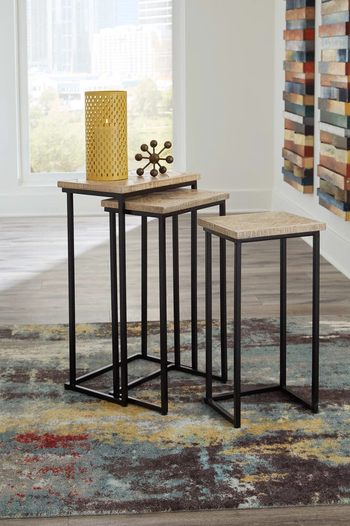 Ashley Furniture Tables Cainthorne - Distressed White/black - Accent Table (3/cn) 7 Ashley Furniture Tables Cainthorne - Distressed White/black - Accent Table (3/cn)