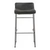 Moe's Home Collection Starlet Barstool Onyx Black Leather -m2