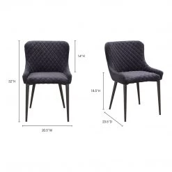 Moe's Home Collection Etta Dining Chair Dark Grey Chairs 7 Moe's Home Collection Etta Dining Chair Dark Grey Chairs