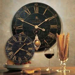 Uttermost Bond Street 18" Black Wall Clock Accessories