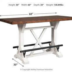 Ashley Furniture Tables Valebeck - White - Rect Dining Room Counter Table