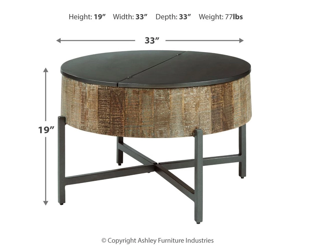 Ashley Furniture Nashbryn - Gray/brown - Round Cocktail Table 4 Ashley Furniture Nashbryn - Gray/brown - Round Cocktail Table