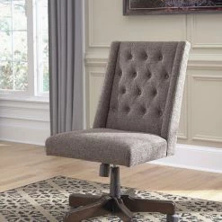 Signature Design By Ashley® Home Office Sets Camiburg - Warm Ultimate Best In Class L-Desk With Storage, Bookcase, Swivel Desk Chair