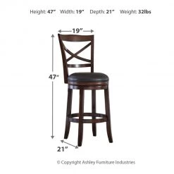 Ashley Furniture Porter - Rustic Ultimate Best In Class UPH Swivel Barstool (2/CN) Stools