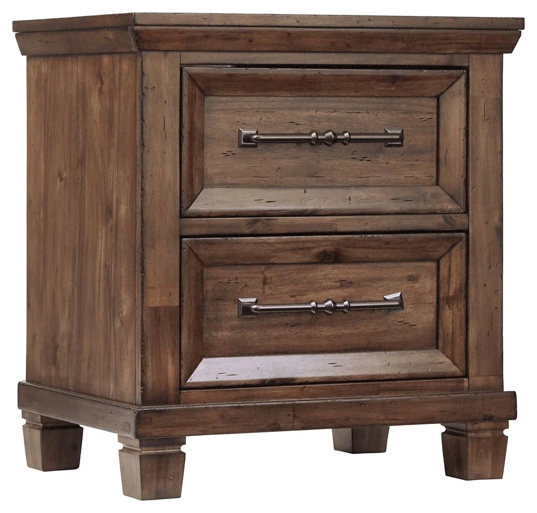 Ashley Furniture Royard - Warm Brown - Two Drawer Night Stand 3 Ashley Furniture Royard - Warm Brown - Two Drawer Night Stand