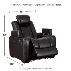 Signature Design By Ashley® Party - Midnight - Pwr Recliner/adj Headrest Chairs